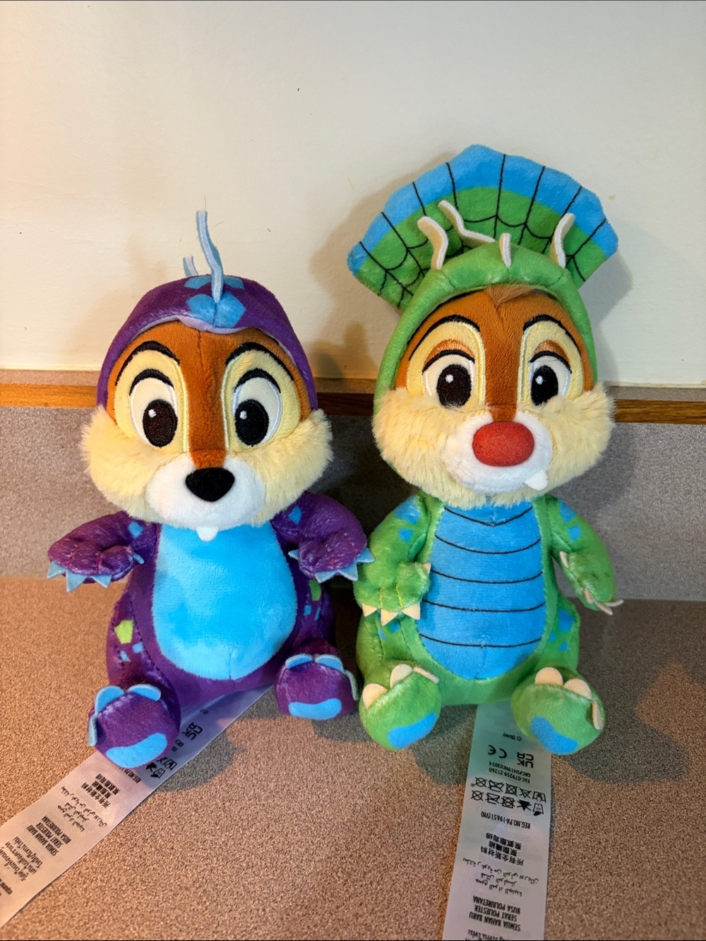 Disney Chip and Dale Plush Pair. Disney World Collectible.